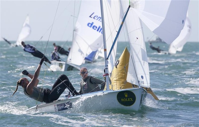 Amanda Clark and Sarah Lihan (USA) in 470-Women - Miami OCR 2012 ©  Rolex/Daniel Forster http://www.regattanews.com